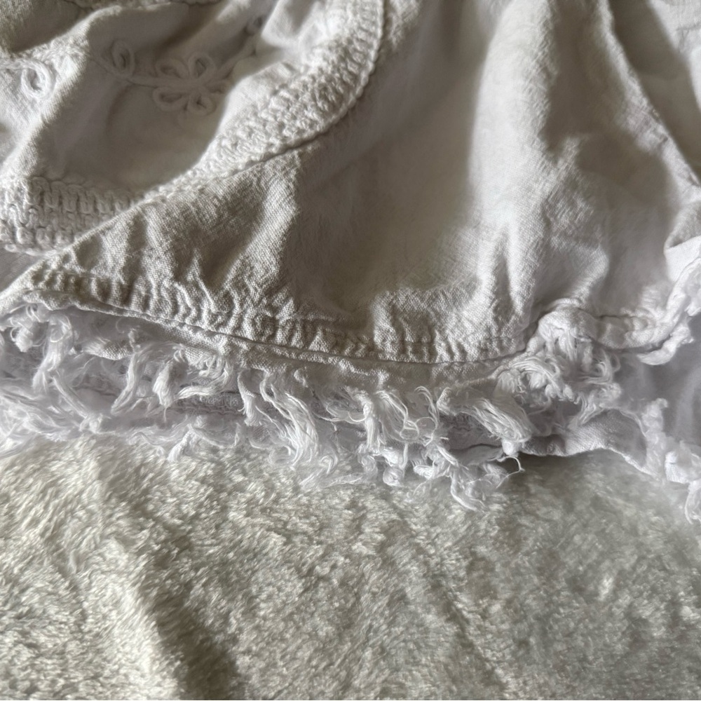 New Natural Cotton Lola Flare Off Shoulder Top High Waisted Shorts White Outfit - Picture 11 of 14